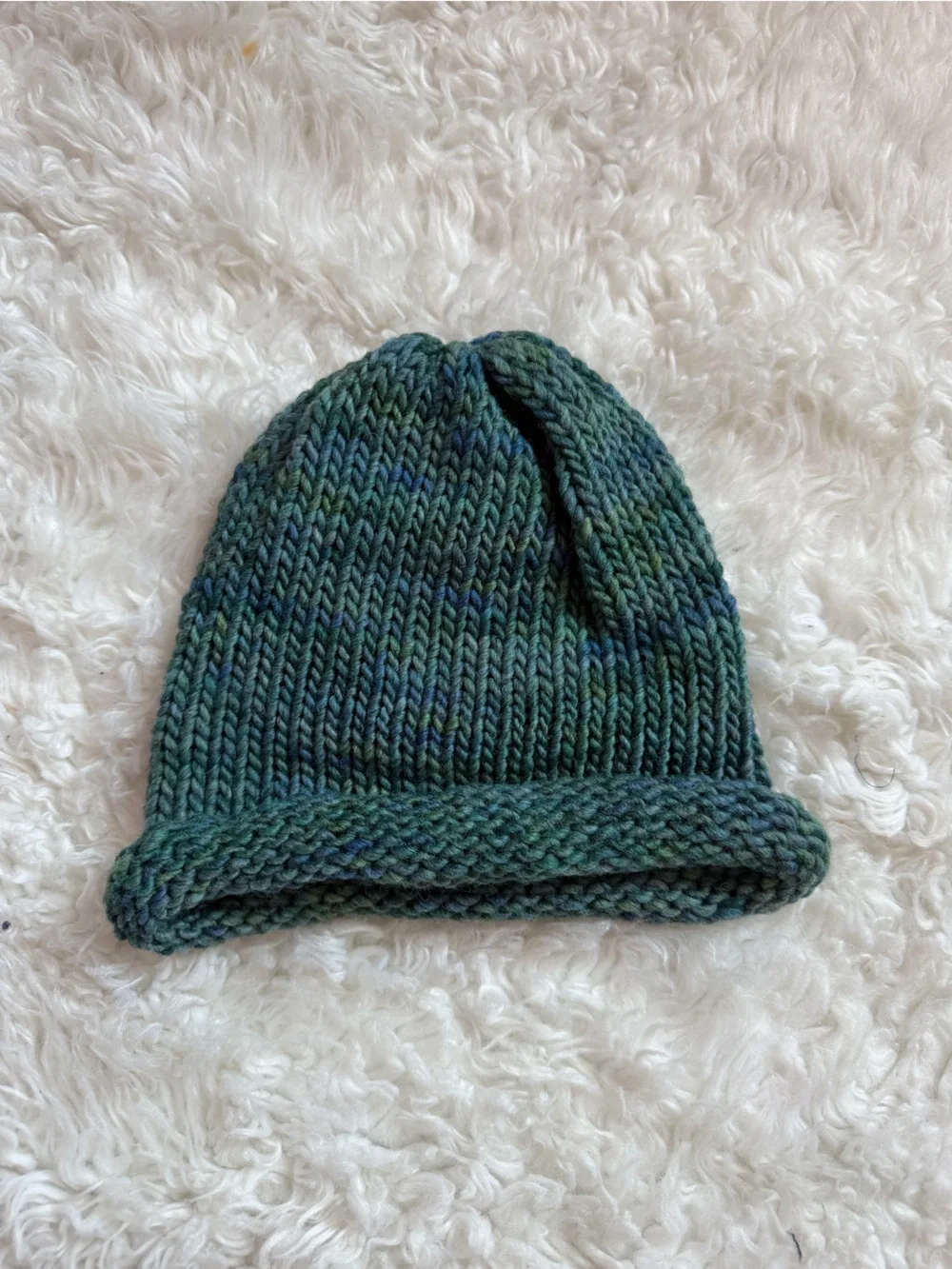 Handknit Beanie Handdyed Merino Wool - Crystal Lake